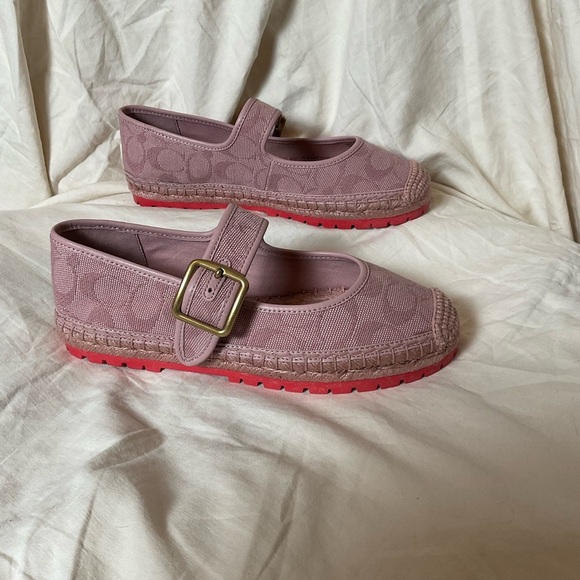 COACH Women's Courtney Mary Jane Signature "C" Espadrille Flats 5.5 - Picture 3 of 11